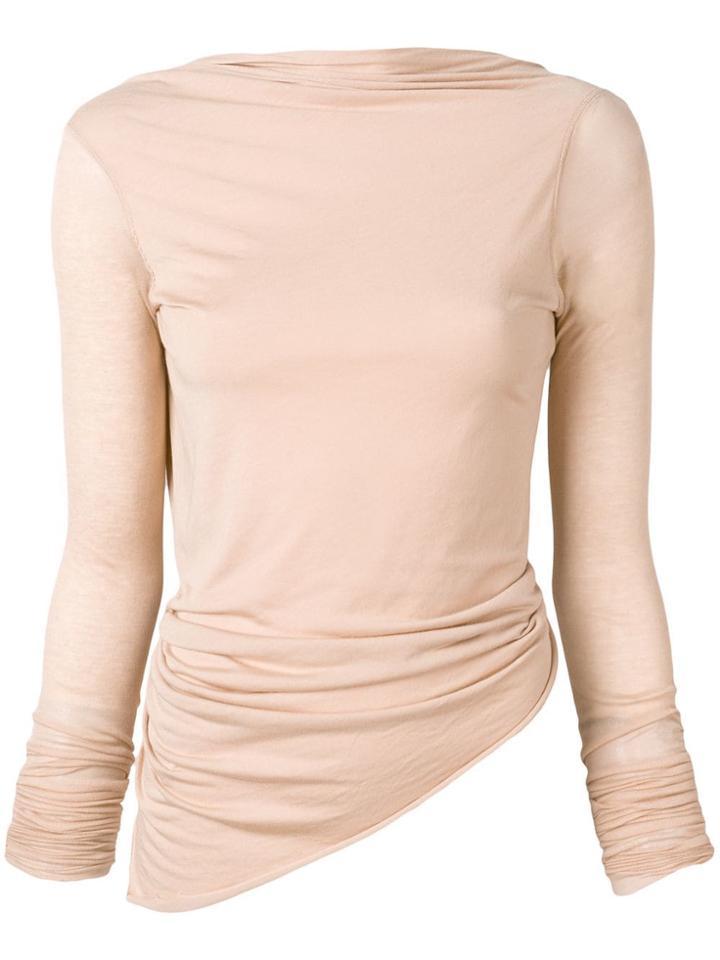 Rick Owens Lilies Twisted Long-sleeved Top - Neutrals