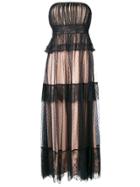 Twin-set Strapless Tiered Dress - Black