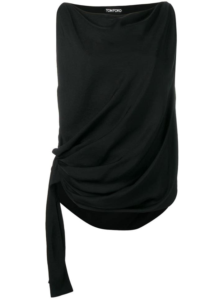 Tom Ford Draped Sleeveless Blouse - Black