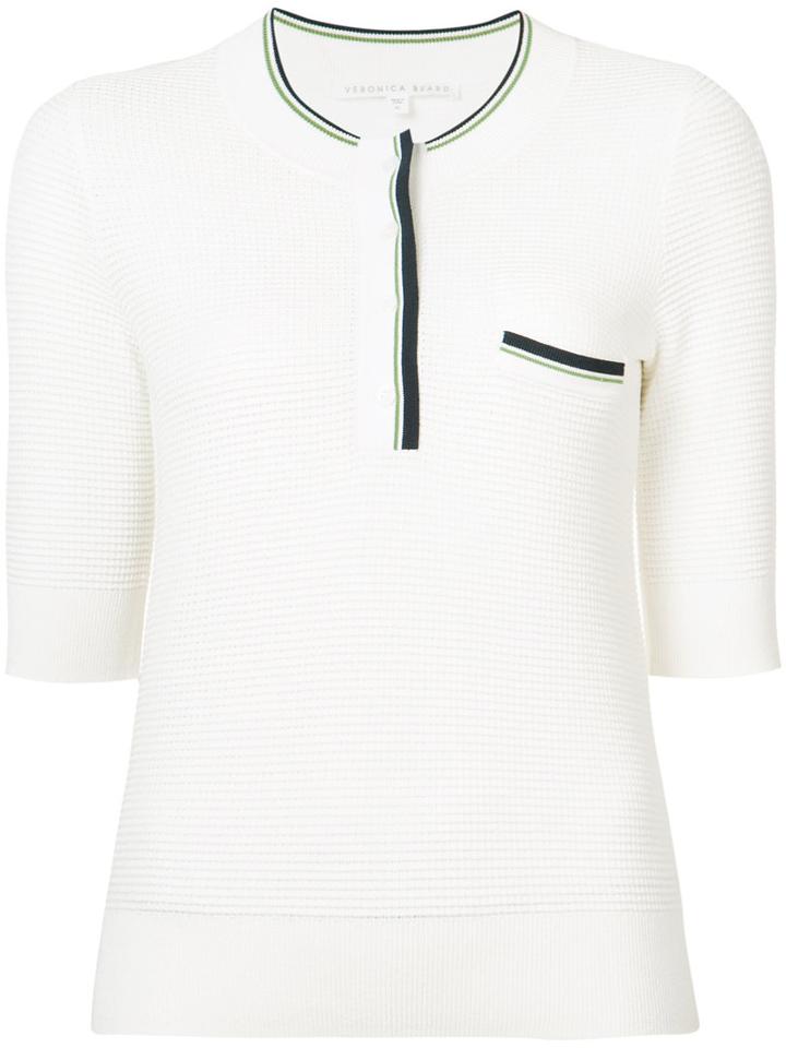 Veronica Beard - Waffle-knit Top - Women - Polyester/viscose - Xs, White, Polyester/viscose