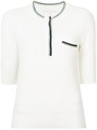 Veronica Beard - Waffle-knit Top - Women - Polyester/viscose - Xs, White, Polyester/viscose