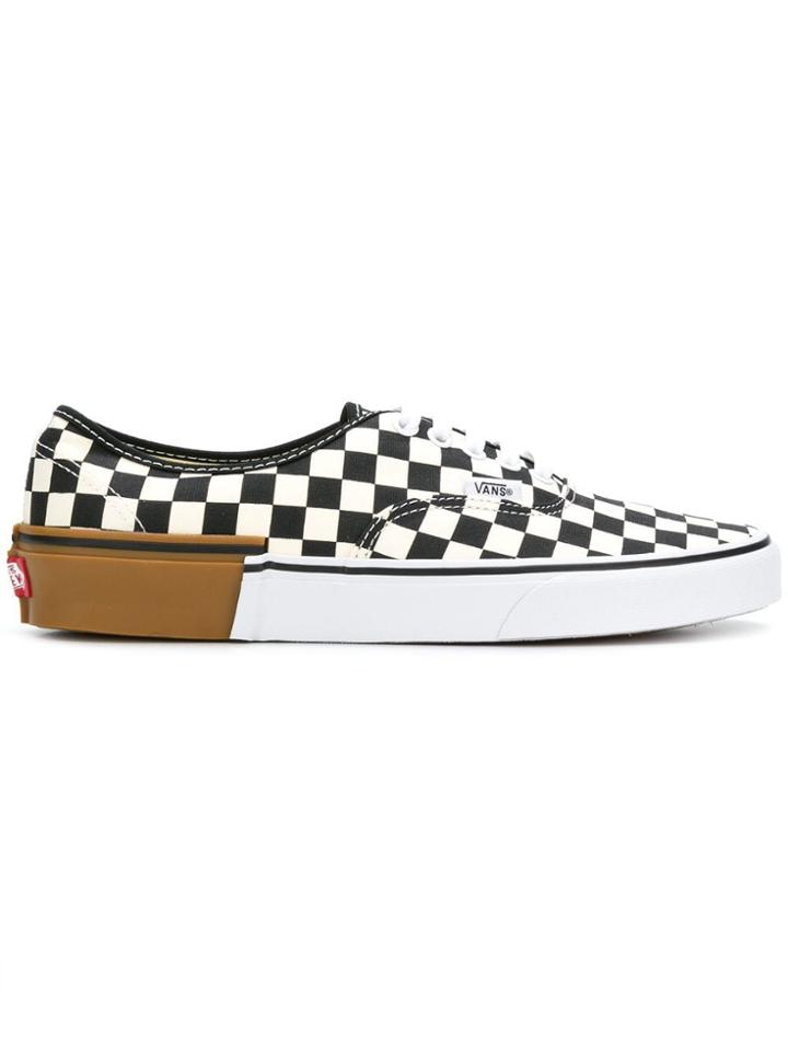 Vans Gum Block Authentic Check Sneakers - Black