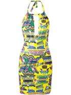 Moschino - Comic Logo Print Dress - Women - Polyamide/spandex/elastane - Xs, Yellow/orange, Polyamide/spandex/elastane