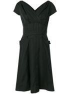 William Vintage 1958 Pleated Detail Dress - Black