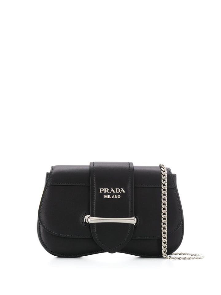 Prada Logo Cross Body Bag - Black