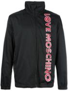 Love Moschino Logo Print Jacket, Men's, Size: 52, Black, Polyester/polyamide/cotton
