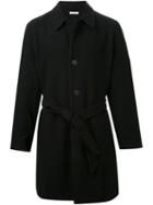 Aganovich Belted Buttoned Coat, Men's, Size: 52, Black, Wool