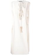 Veronique Branquinho Lace Up Dress, Women's, Size: 38, Nude/neutrals, Cotton/polyester