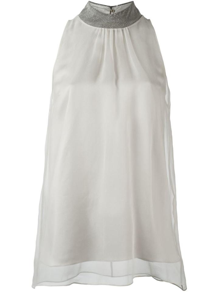 Brunello Cucinelli Metallic Trim Top