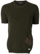 Dsquared2 Rib Knit Pocket Top - Green