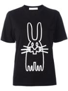 Peter Jensen Rabbit Print T-shirt, Women's, Size: Xs, Black, Cotton