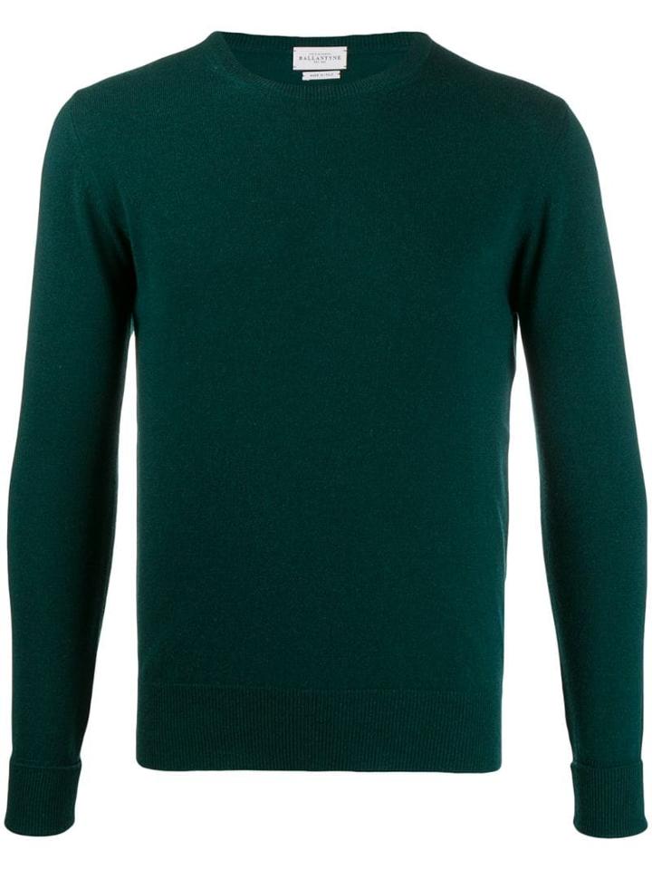 Ballantyne Ribbed Crew Neck Pullover - Green