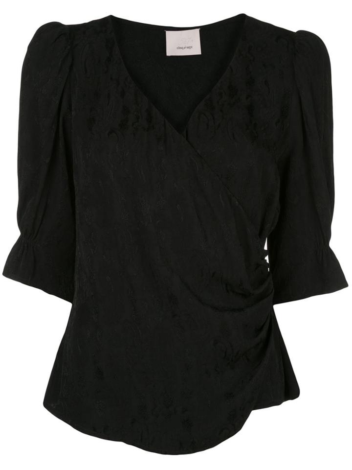 Cinq A Sept Theo Wrap-style Top - Black