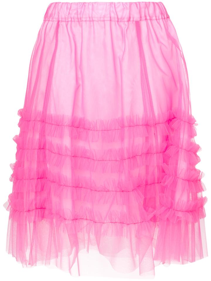 P.a.r.o.s.h. Frilled Tulle Skirt - Pink & Purple