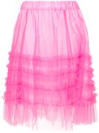 P.a.r.o.s.h. Frilled Tulle Skirt - Pink & Purple