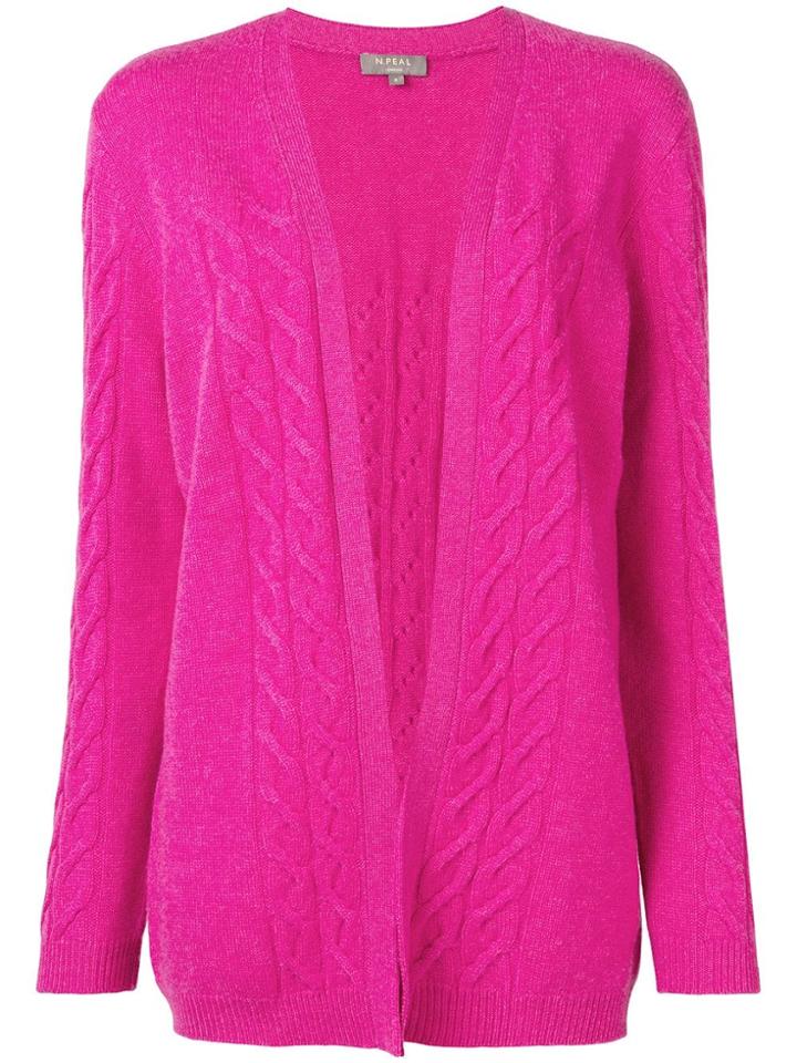 N.peal Cable Knit Cardigan - Pink