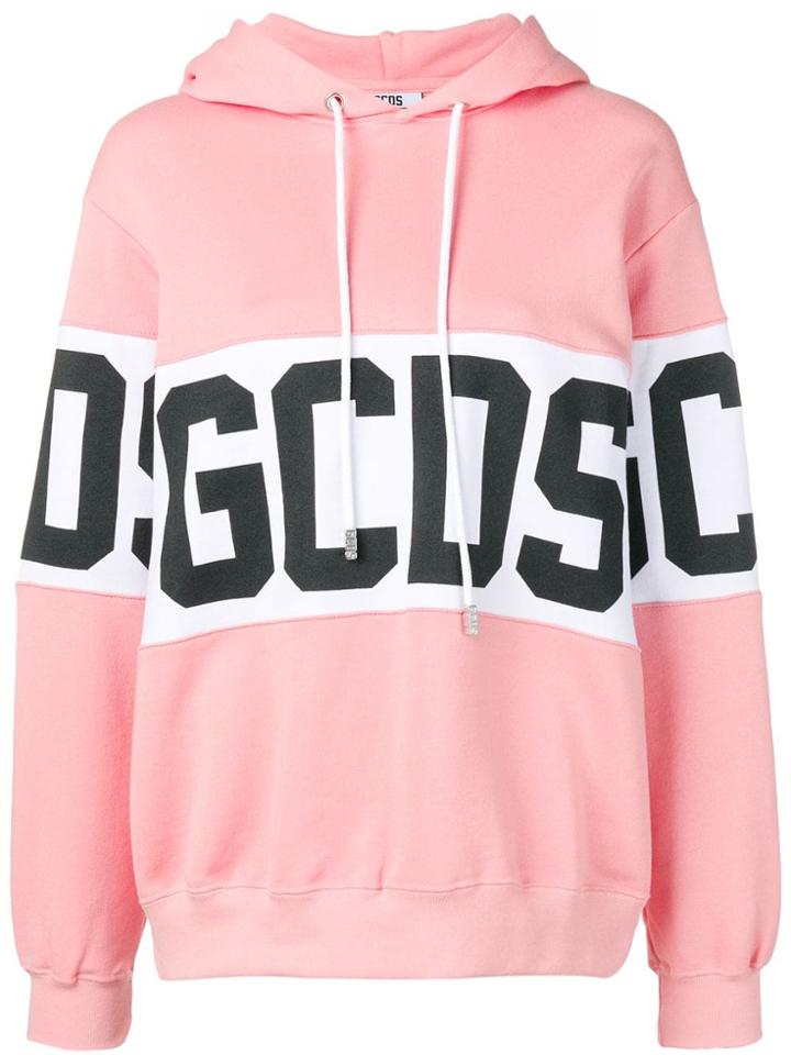 Gcds Logo Print Hoodie - Pink