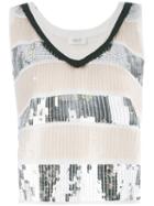 Aviù - Sequin Embellished Tank Top - Women - Polyamide/polyester/cotton - 42, Polyamide/polyester/cotton