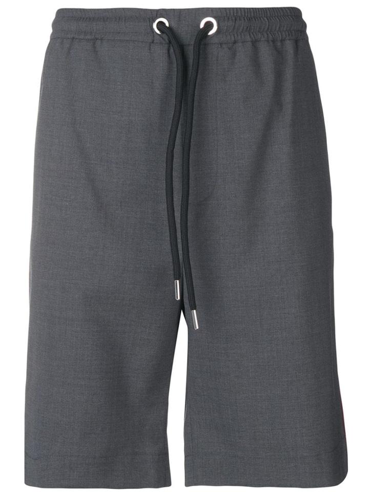 Les Hommes Stripe Drawstring Shorts - Grey