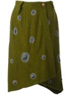 Suzusan Wrap Skirt, Women's, Size: Small, Green, Wool