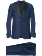 Lardini Contrast Lapel Suit - Blue