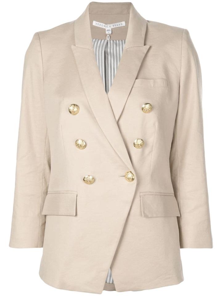 Veronica Beard Double Breasted Blazer Jacket - Neutrals