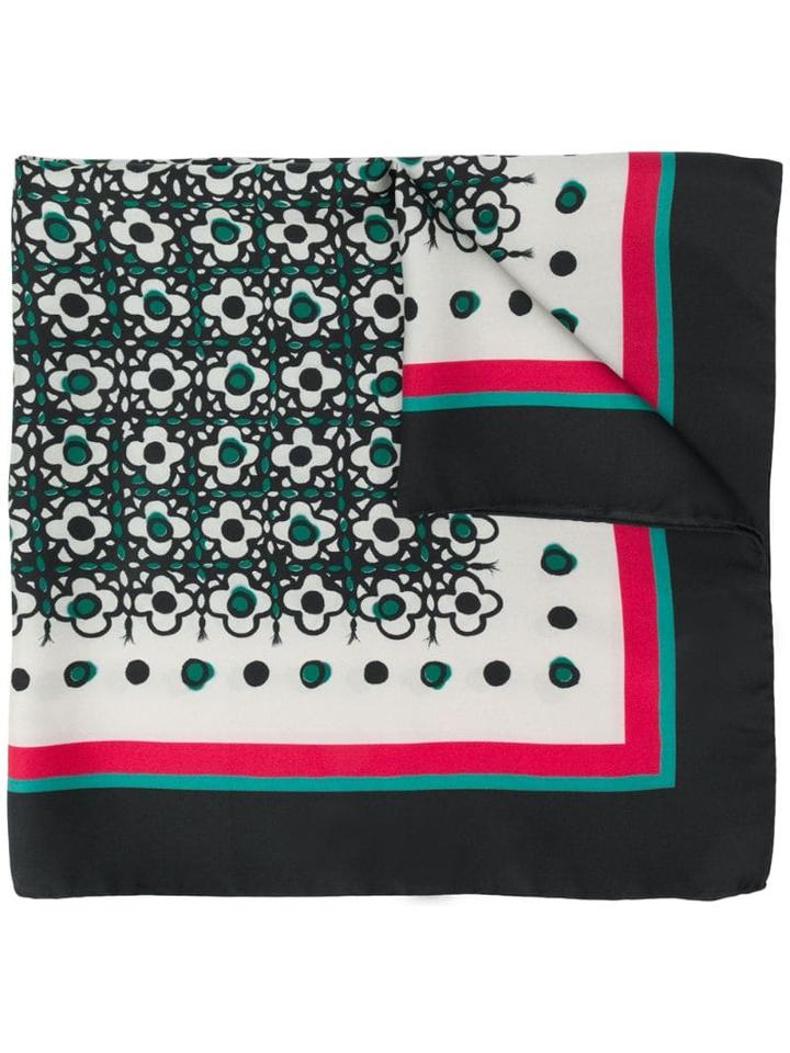 Golden Goose Floral Print Scarf - Black