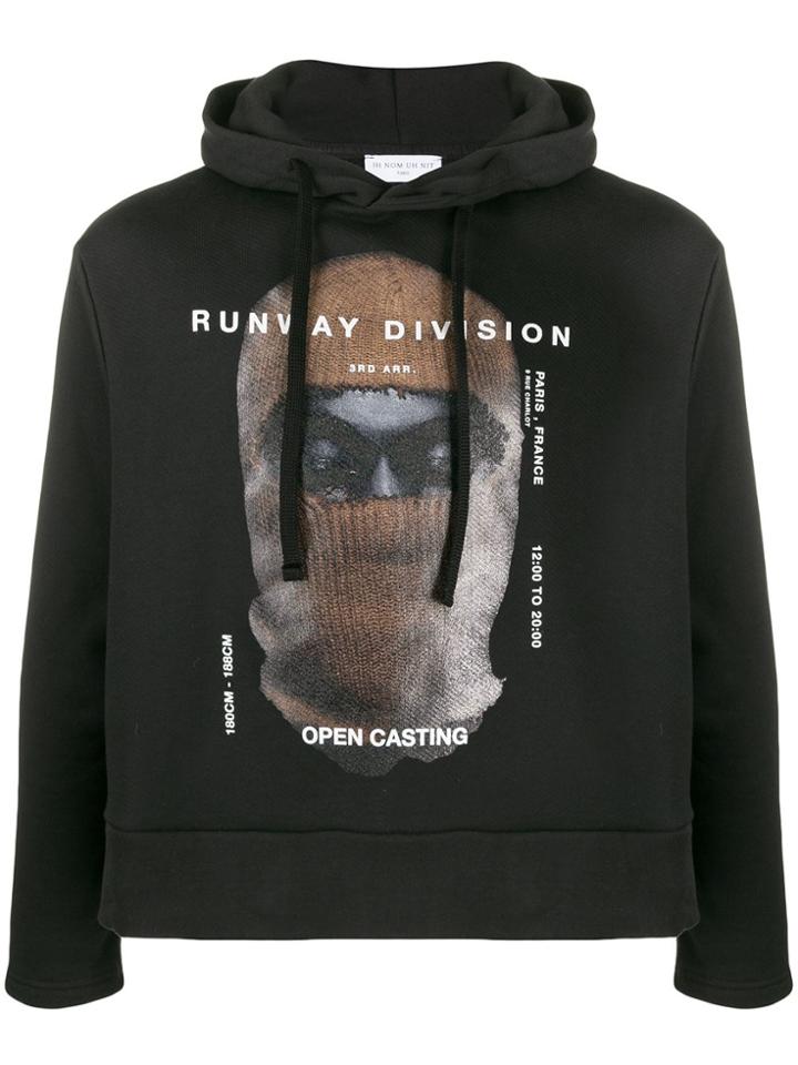 Ih Nom Uh Nit 'runway Division' Print Hoodie - Black