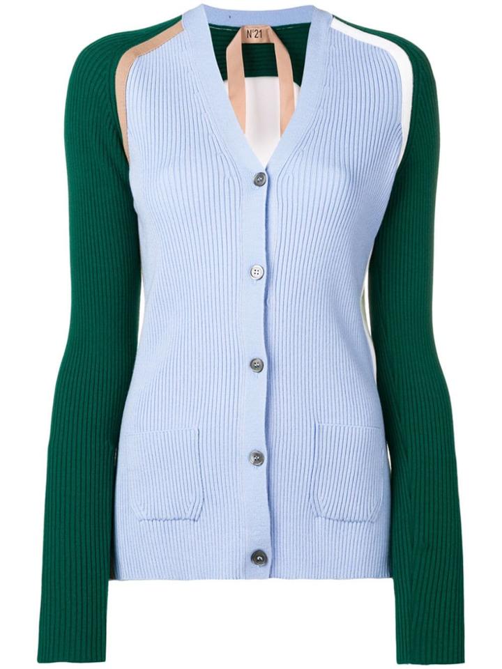 Nº21 Colour Block Cardigan - Blue