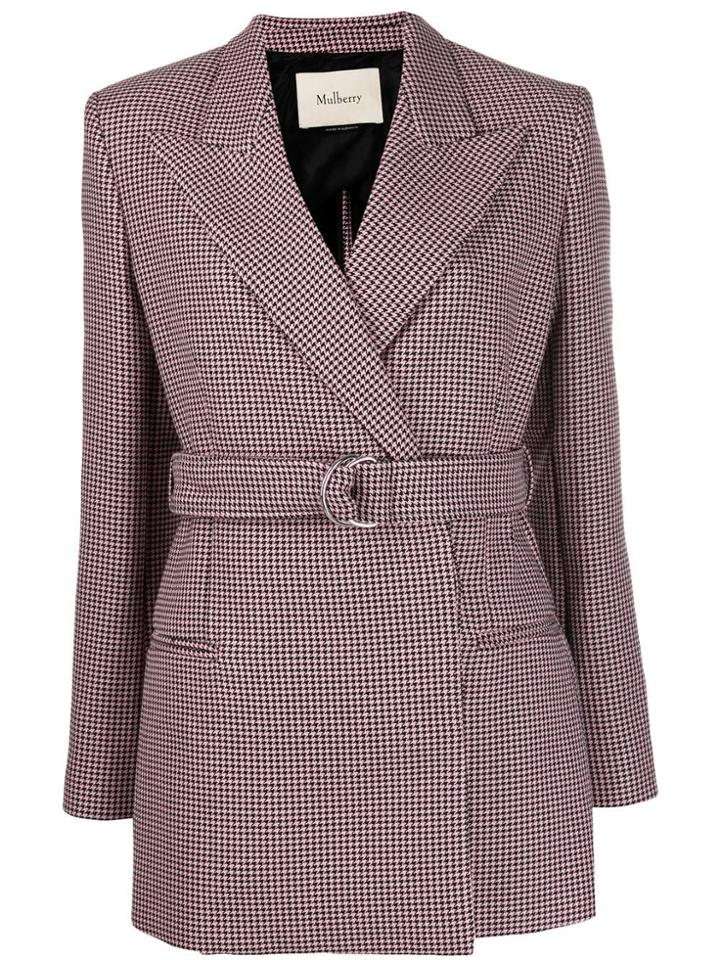 Mulberry Elle Houndstooth Jacket - Pink