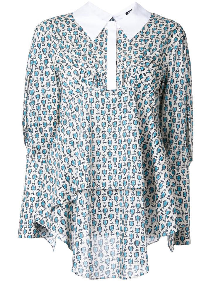 Jil Sander Navy Printed Blouse, Women's, Size: 36, Nude/neutrals, Cotton