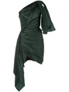 Oscar De La Renta Ruched Structure Mini Dress - Green