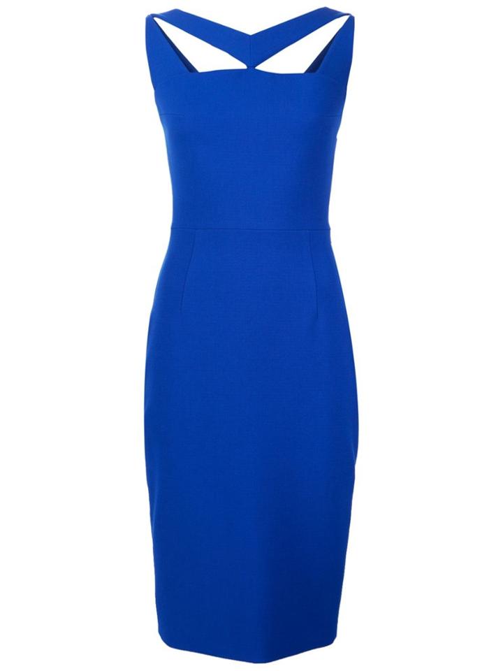 Christian Siriano Cut-out Fitted Dress - Blue