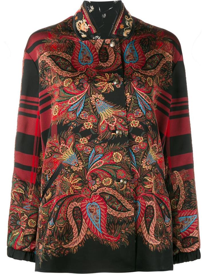 Etro Reversible Floral And Plaid Jacket, Women's, Size: 44, Black, Viscose/silk