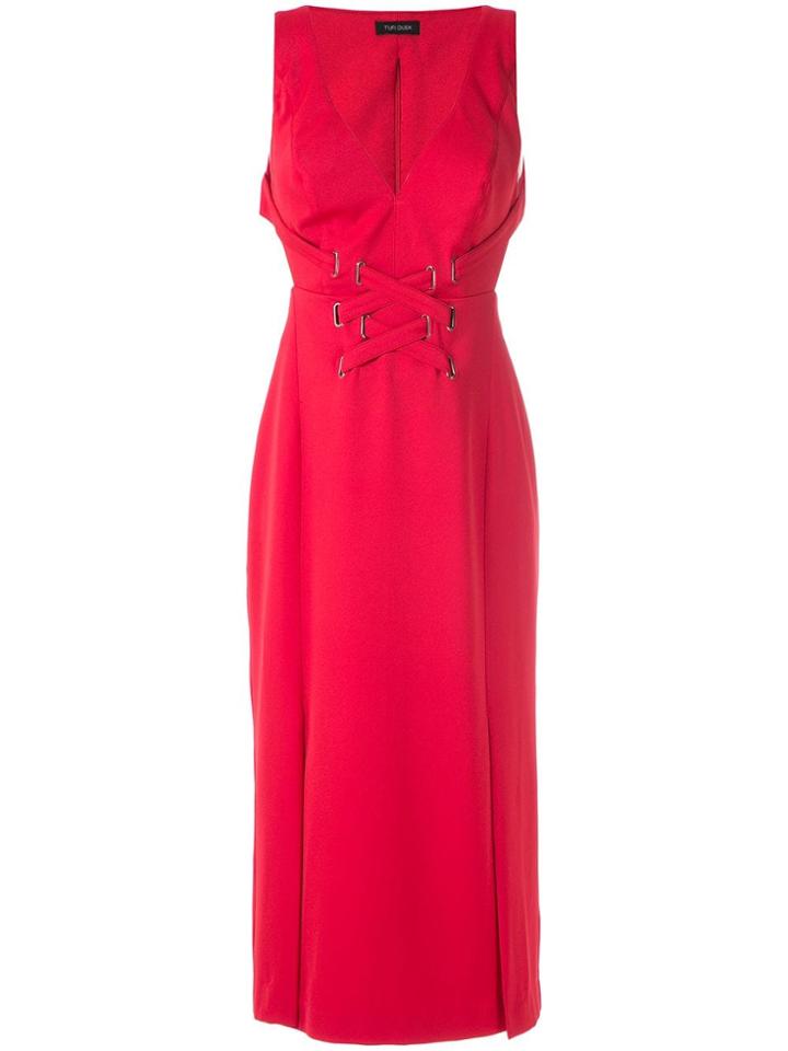 Tufi Duek Crossed Straps Midi Gown - Red