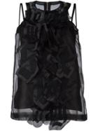 Sacai 'love Will Save The Day' Vest Top, Women's, Size: 3, Black, Polyester/cupro