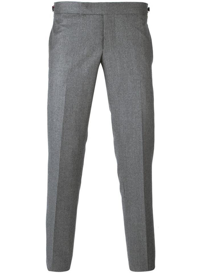 Thom Browne - Straight Leg Trousers - Men - Polyester/cupro/wool - 1, Grey, Polyester/cupro/wool