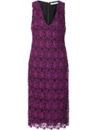 Alice+olivia V-neck Lace Dress, Women's, Size: 0, Pink/purple, Acetate/polyester