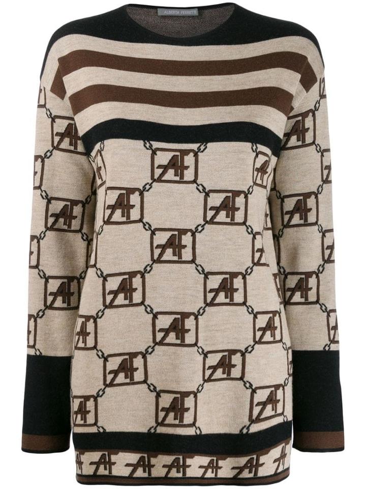 Alberta Ferretti Geometric Pattern Jumper - Brown