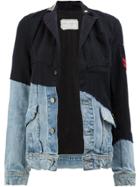 Greg Lauren Panelled Denim Jacket - Blue