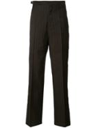Maison Margiela Pinstripe Tailored Trousers, Men's, Size: 52, Brown, Wool