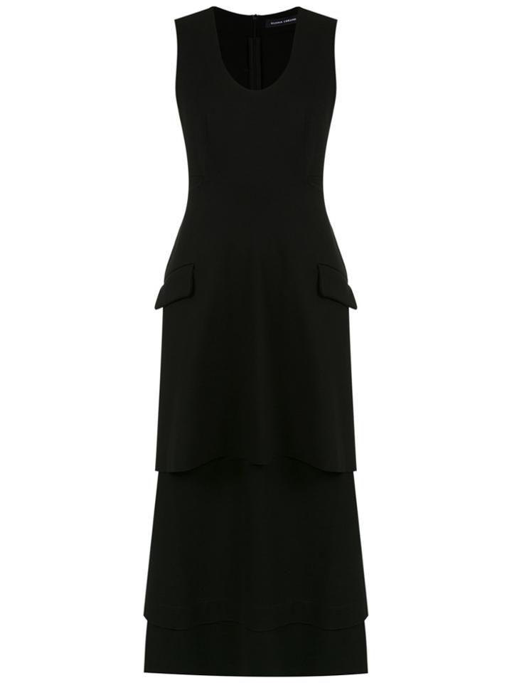 Gloria Coelho Drawstring Midi Dress - Black