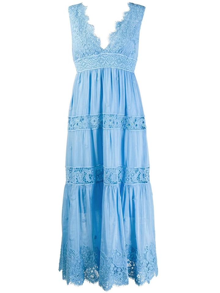 Temptation Positano Sleeveless Flared Dress - Blue