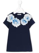 Moncler Kids - Floral Print T-shirt - Kids - Cotton/spandex/elastane - 6 Yrs, Girl's, Blue