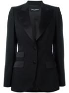 Dolce & Gabbana Classic Blazer, Women's, Size: 44, Black, Wool/silk/spandex/elastane/spandex/elastane