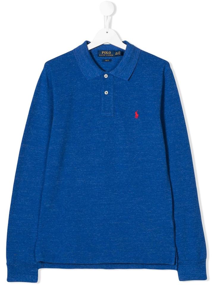 Ralph Lauren Kids Teen Knitted Polo Shirt - Blue