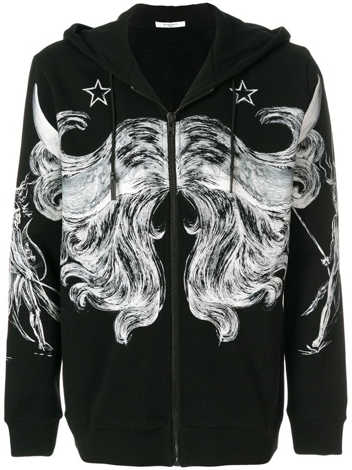 Givenchy Printed Zip Hoodie - Black