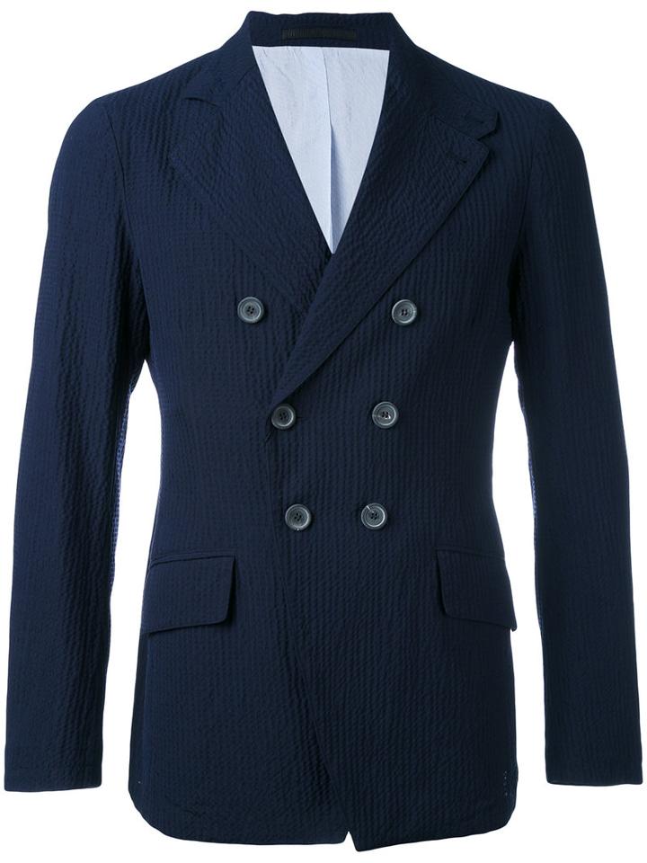 Giorgio Armani - Double Breasted Blazer - Men - Cotton/polyamide/spandex/elastane/wool - 50, Blue, Cotton/polyamide/spandex/elastane/wool