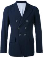 Giorgio Armani - Double Breasted Blazer - Men - Cotton/polyamide/spandex/elastane/wool - 50, Blue, Cotton/polyamide/spandex/elastane/wool