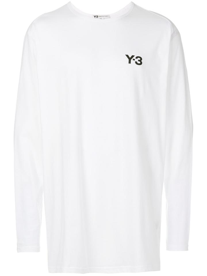 Y-3 Long Sleeved Logo T-shirt - White